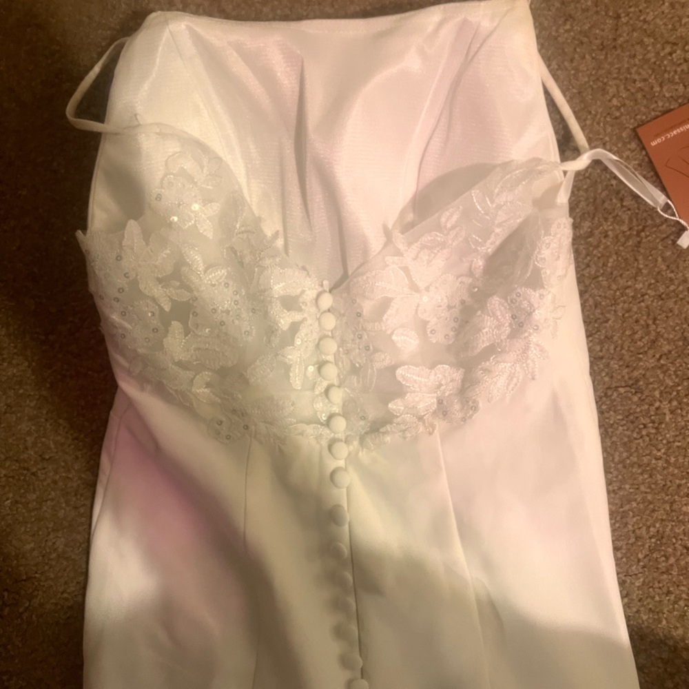 Elegant Wedding Dress - White Lace Backless Gown - Picture 5 of 7